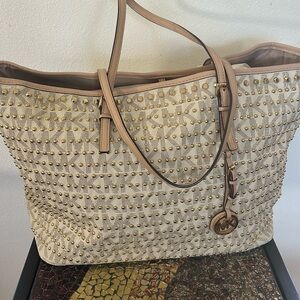 Michael Kors jet set studded large tote